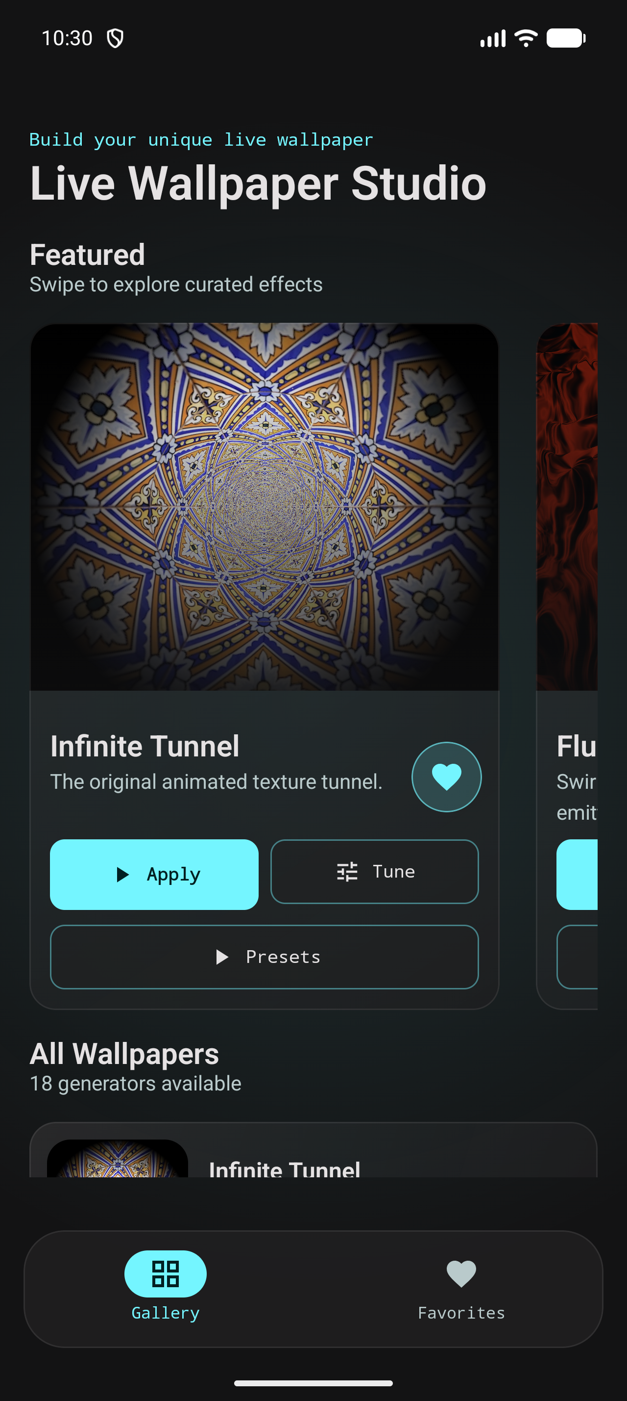 FluxWall gallery interface